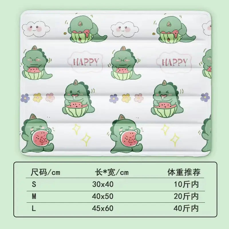 Pet Ice MATS, Mat MATS, Dog Summer Cooling MATS, Cat Ice Beds, Cooling Products, Summer Ice Beds Oasis Select Watermelon Dinosaur M 50x40cm