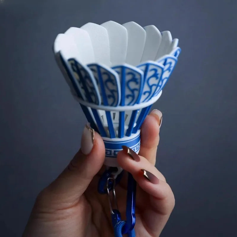 Blue and White Badminton Pendant with High Aesthetic Value Creative Badminton Player Sports Backpack Pendant Decoration Oasis Select