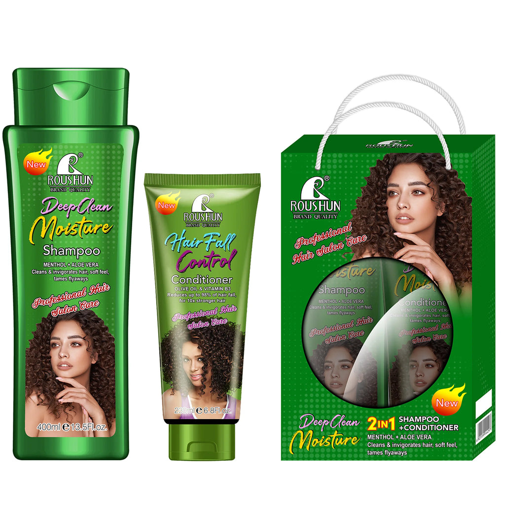 ROUSHUN Mint & Aloe Shampoo + Olive Conditioner Set | Hair Care