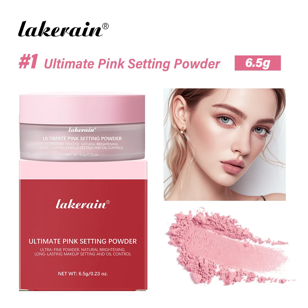Loose Baking Setting Powder Long Lasting Oil Control Natural Face Matte Waterproof Brightening Loose Powder Makeup Cosmetics Oasis Select 6 Pink