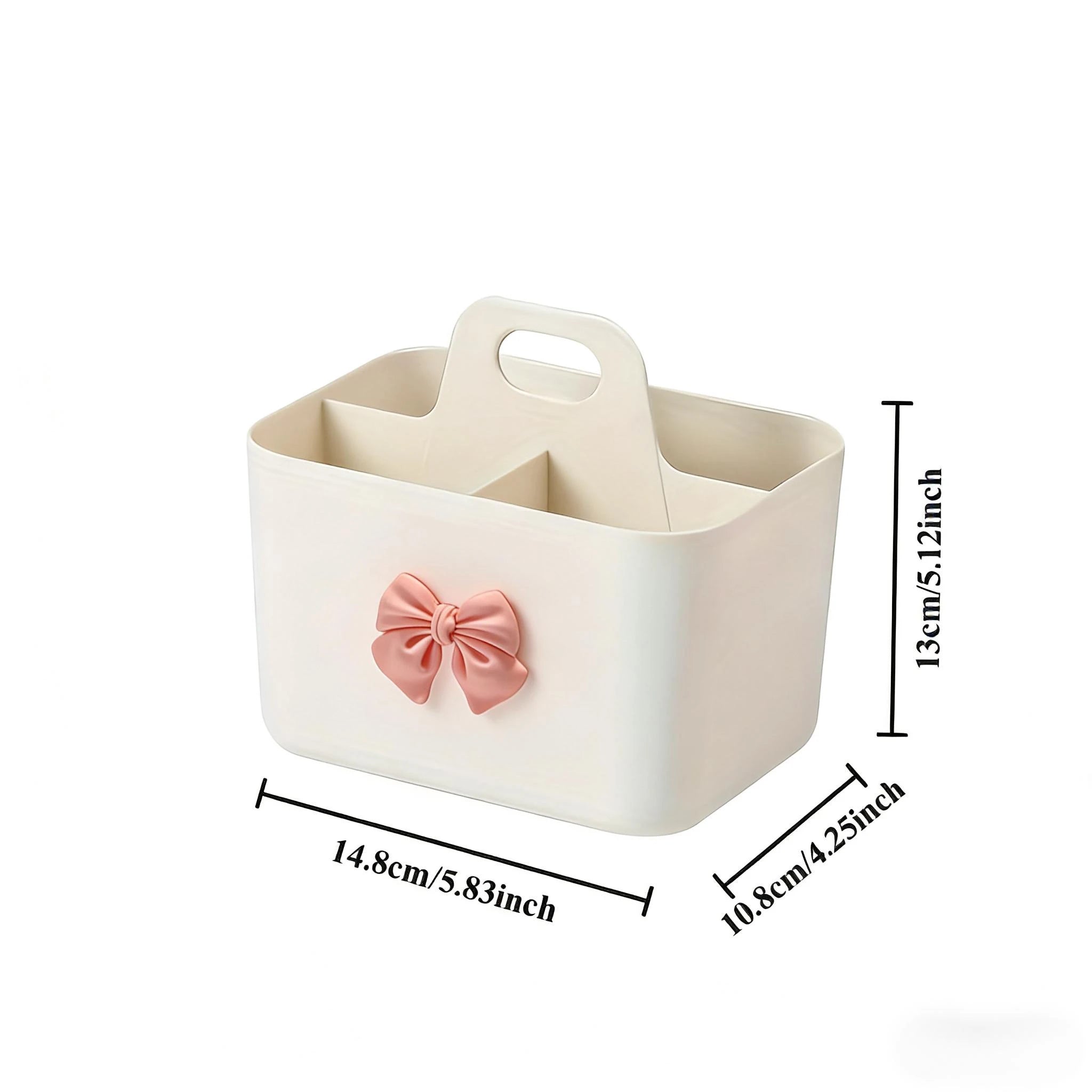 Desktop Cosmetic Organiser, Pen and Desk Organiser, Split Marker Organiser with Handle Bracket Portable Utility Fixed Container Oasis Select S with bow