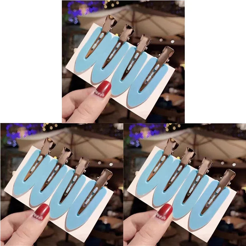 4/8/12pcs No Bend Seamless Hair Clips Side Bangs Barrette Makeup Washing Face Accessories Women Girls Styling Hairpins Oasis Select blue-12pcs