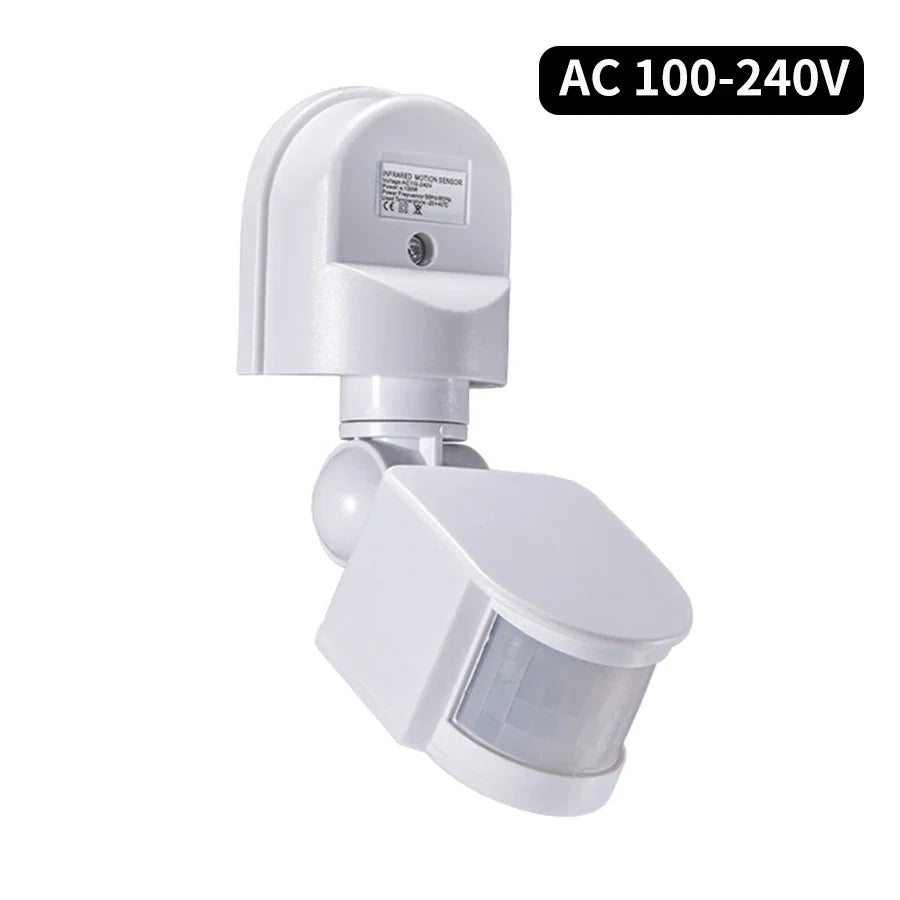 110-240V PIR Motion Sensor 12V Automatic Infrared Light Sensor Movement Detector Outdoor LED Light Switch Human Presence Sensor Oasis Select White AC100-240V