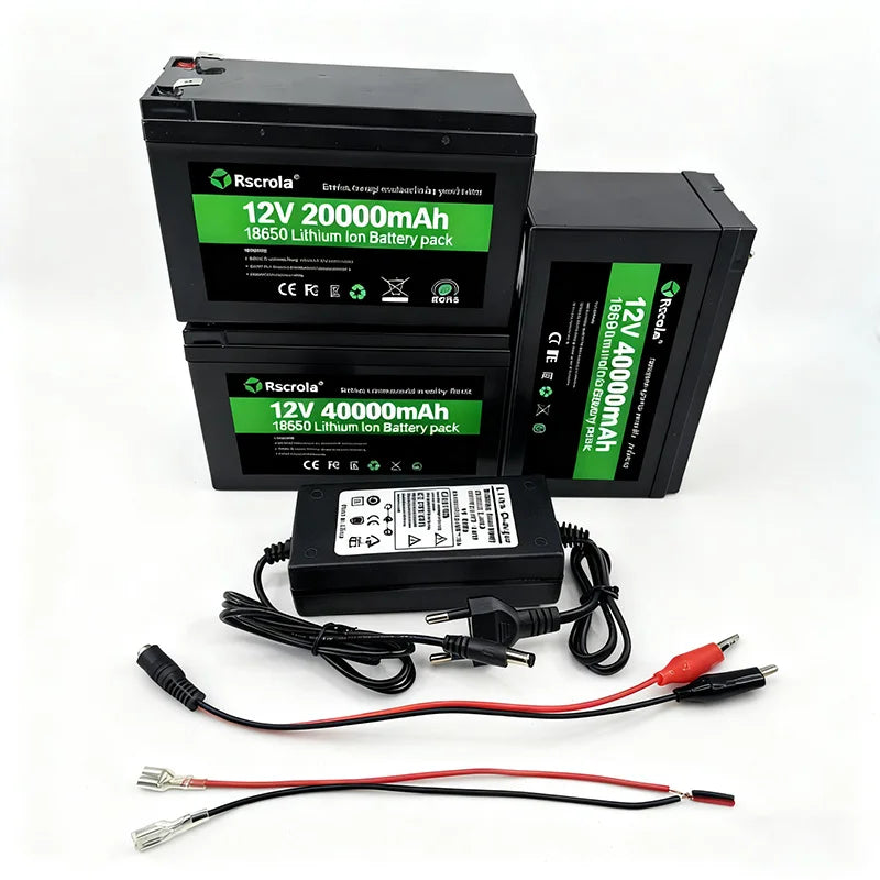 12V Rechargeable Lithium Battery Pack 40Ah, 18650 Battery pack DC Power for Sprayer, Portable Speaker, Outdoor Camping,Toy Cars Oasis Select