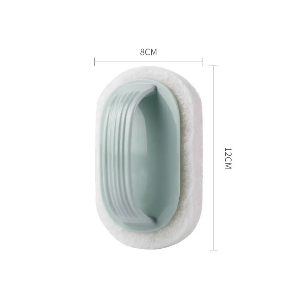 Portable Sponge Bathroom Brush with Handle Multifunctional Bath Cleaning Brush Sponge Bottom Strong Decontamination Oasis Select