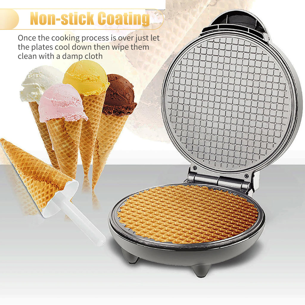 URGGU 1200W Nonstick Electric Ice Cream Cone & Waffle Maker