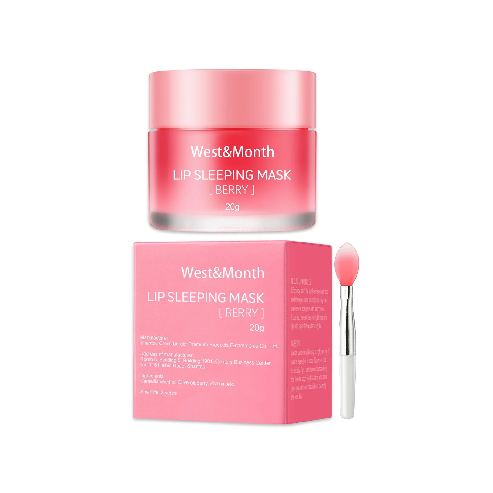 WEST MONTH Berry Lip Sleeping Mask – Moisturizing Lip Balm 20g Lip Sleeping Mask Oasis Select