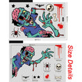 Halloween Window Sticker Giant Ghost Monster Witch Death Skeleton Bloody Poster Electrostatic Stickers for Helloween Party Decor Oasis Select zombie