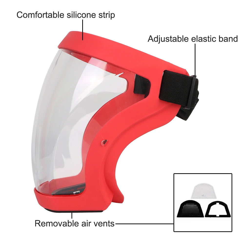 Full Face Shield Protection Face Cover Oil-splash Proof Mask With Filters Motorcycle Bicycle Cycling Dusting Mask Kitchen Tool Oasis Select