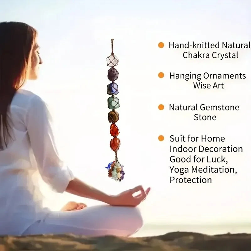 Handmade Healing Crystal Window Car Charm 7 Chakras Home Decoration Accessories Chakra Balancing Reiki Yoga Meditation Car Decor Oasis Select