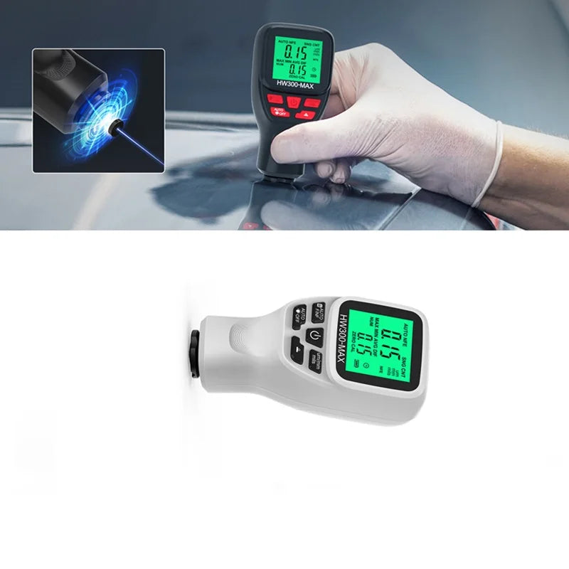  HW300-MAX Car Coating Thickness Gauge 0-2000UM Car Paint Film Thickness Tester Paint DFT Measuring Meter Cars Measuring Tools Oasis Select