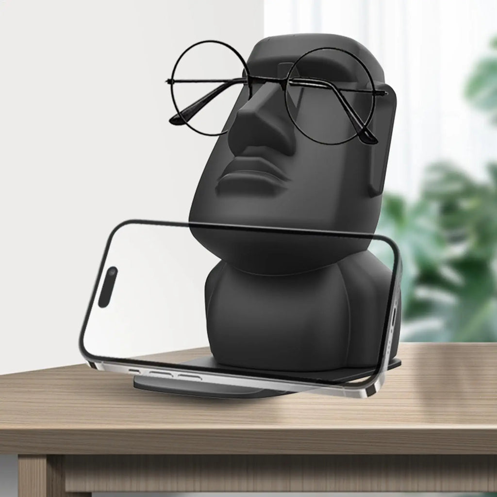 Funny Eyeglass Holder Easter Island Sculpture Sunglass Holder Home Table Ornament Sculpture Multifunctional Mobile Phone Cradle Oasis Select