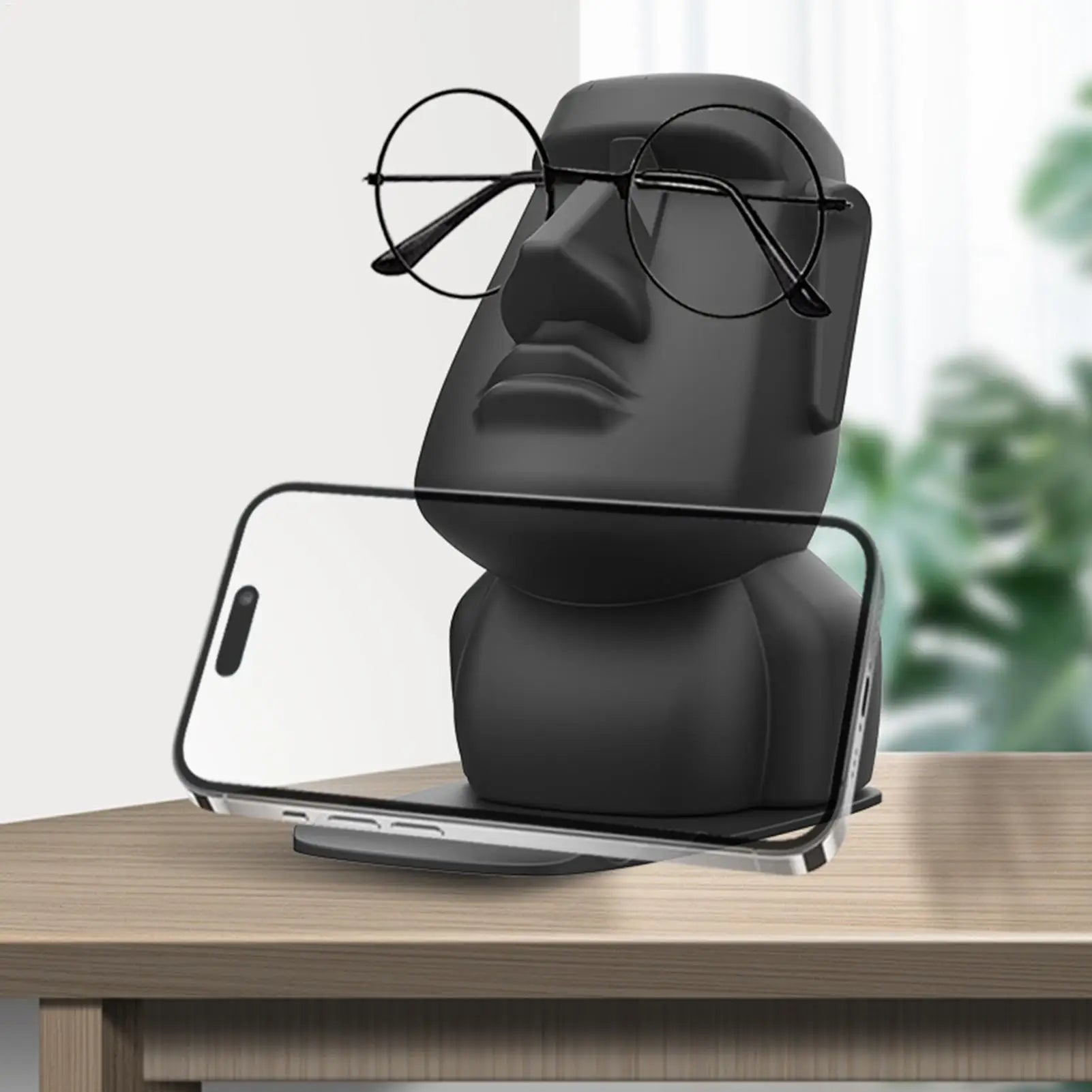 Funny Eyeglass Holder Easter Island Sculpture Sunglass Holder Home Table Ornament Sculpture Multifunctional Mobile Phone Cradle Oasis Select