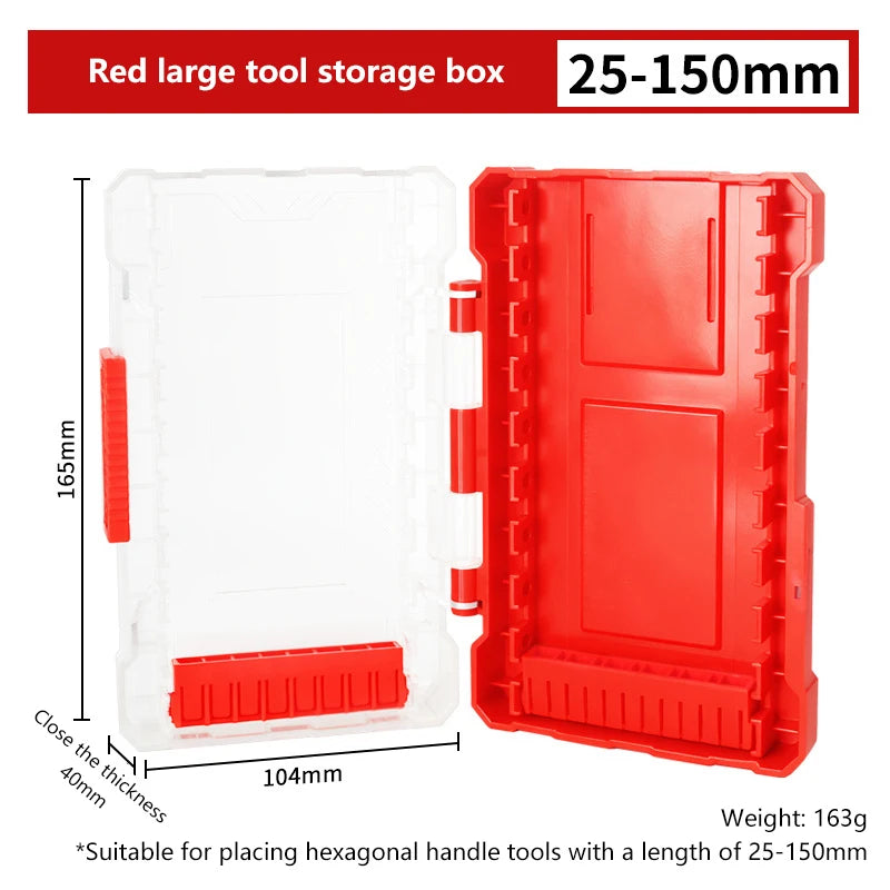 Drill Bit Storage Case Portable 6.35mm Hex Drill Bit Case 5 Sizes Water Resistant PVC Detachable Holder Hangable Storage Oasis Select A4