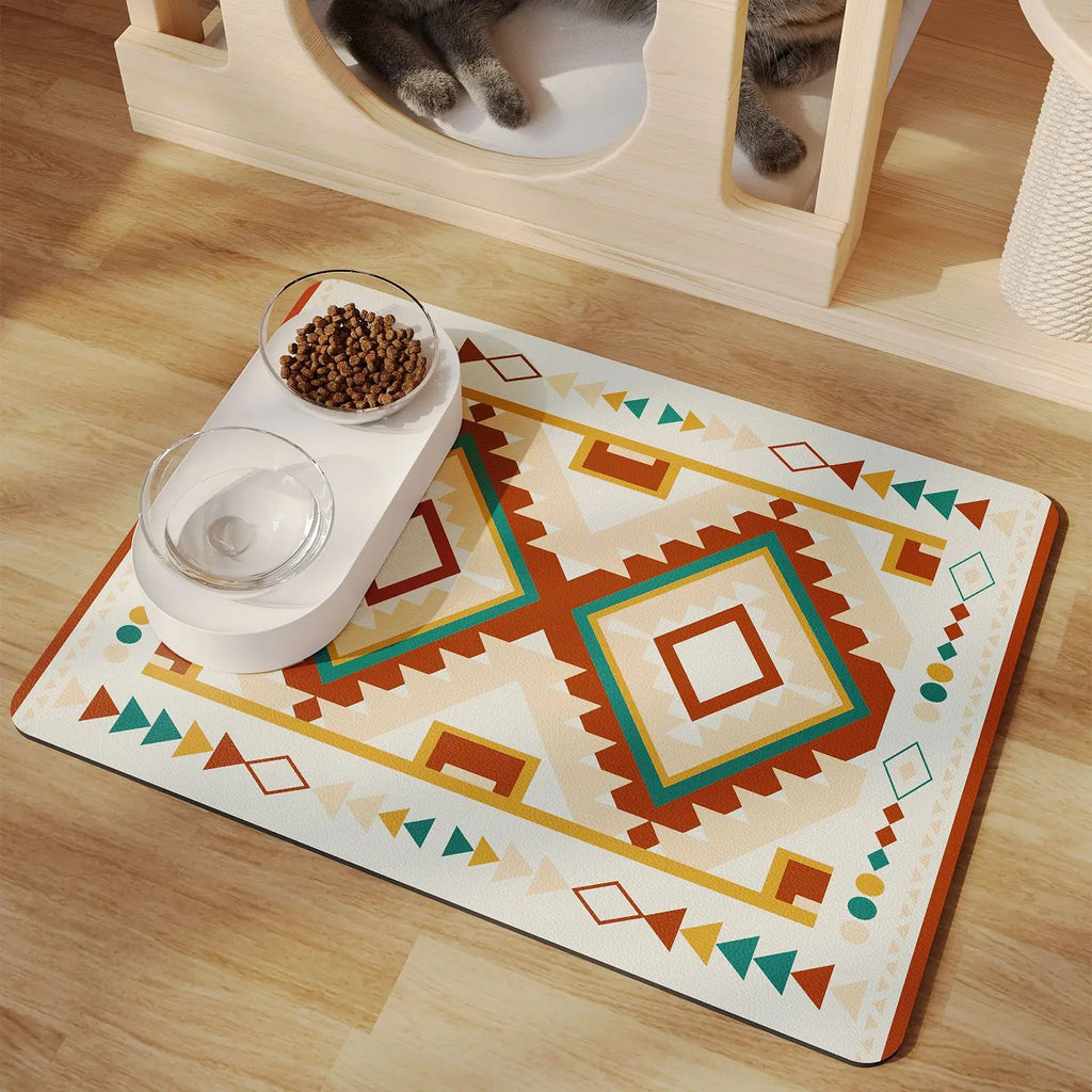 Pet Feeding Floor Mat, Water-absorbing, Cooling and Anti-slip Mat, Cat Mat and Dog Mat, Special Wipe and No-wash Pet Mat Oasis Select Cube 1 S 35x50