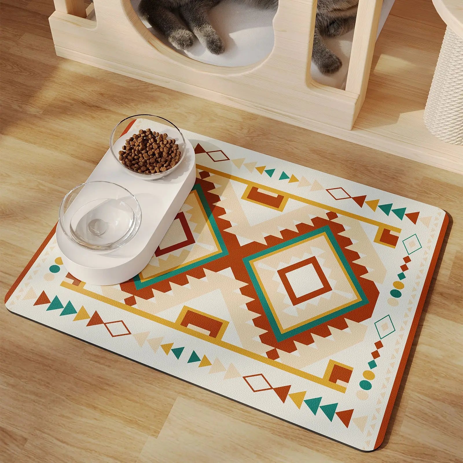 Pet Feeding Floor Mat, Water-absorbing, Cooling and Anti-slip Mat, Cat Mat and Dog Mat, Special Wipe and No-wash Pet Mat Oasis Select Cube 1 S 35x50