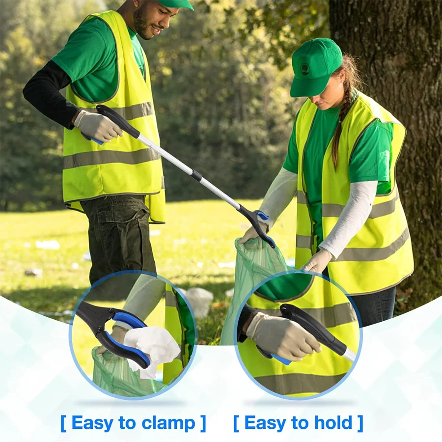 360° Rotatable Trash Picker Foldable Litter Grabber Stick Long Reach Extension Arm Portable Pick Up Tool Outdoor Garden Cleaning Oasis Select