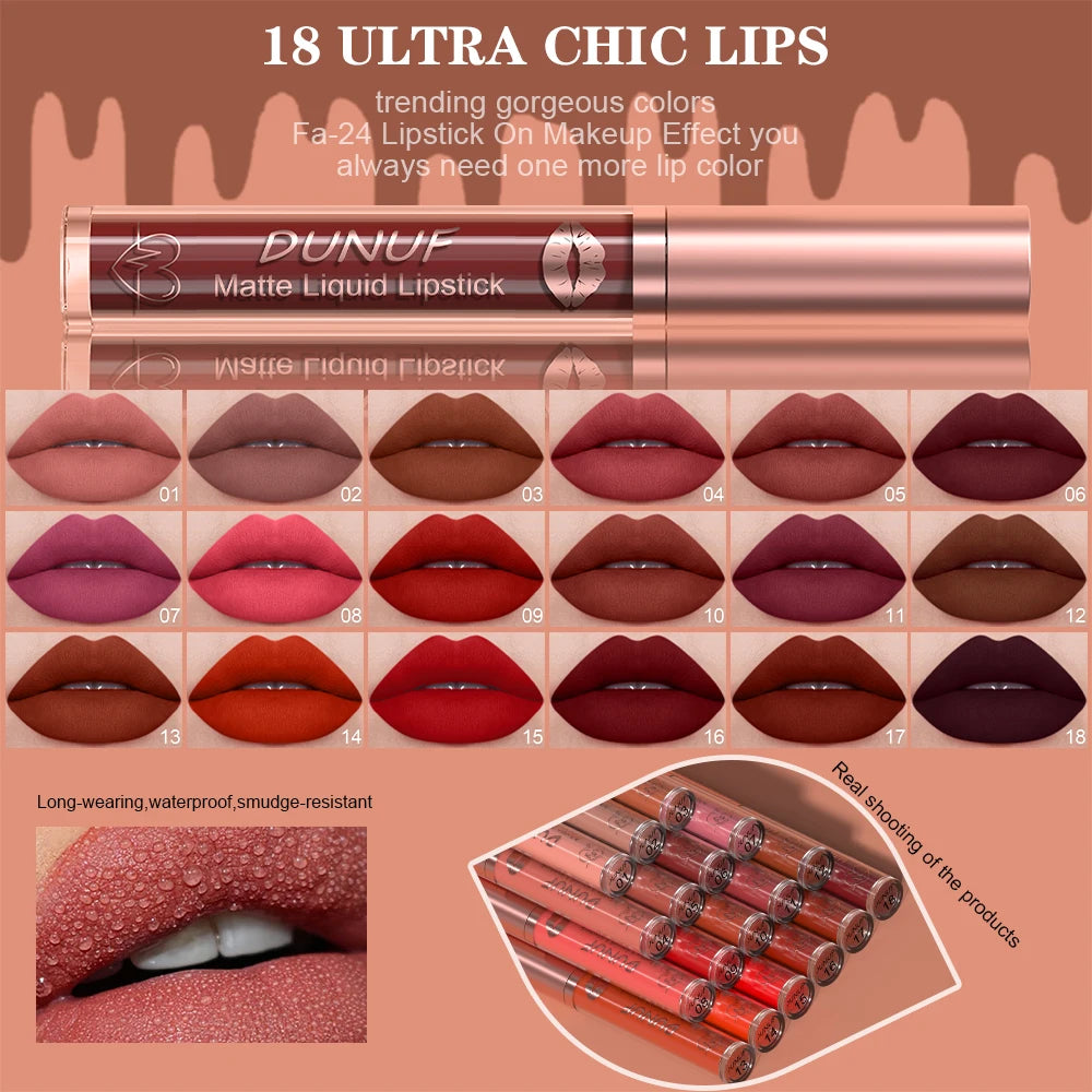 DUNUF Lip Gloss And Lip Oil Set 2-Piece Long-Lasting Waterproof Matte Moisturizing Non-Fading Lipstick Collection Oasis Select