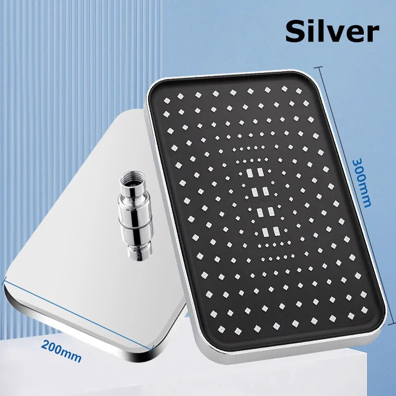 12" Square Rainfall Shower Head | 360° Adjustable Water Saving