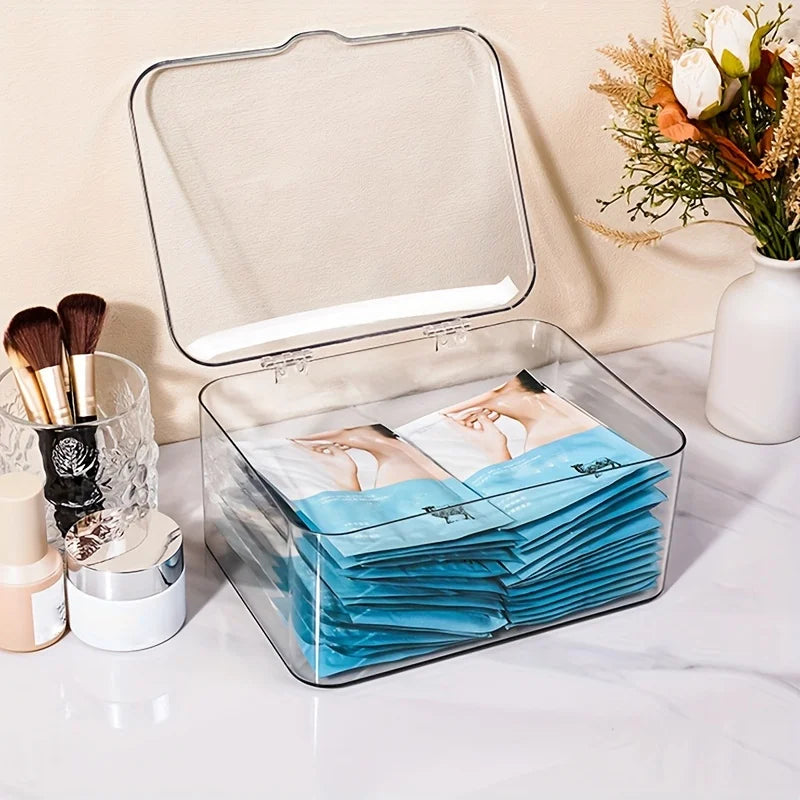 Acrylic Clear Stationery Organizer Box Clamshell Design Multi-Functional Desk Storage for Home Office School Desktop Organizer Oasis Select