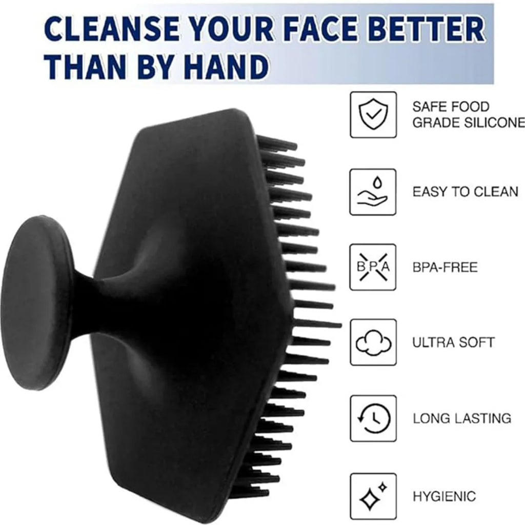Silicone Exfoliating Face & Body Scrub Brush – No-Slip Handle Silicone Cleansing Brush Oasis Select