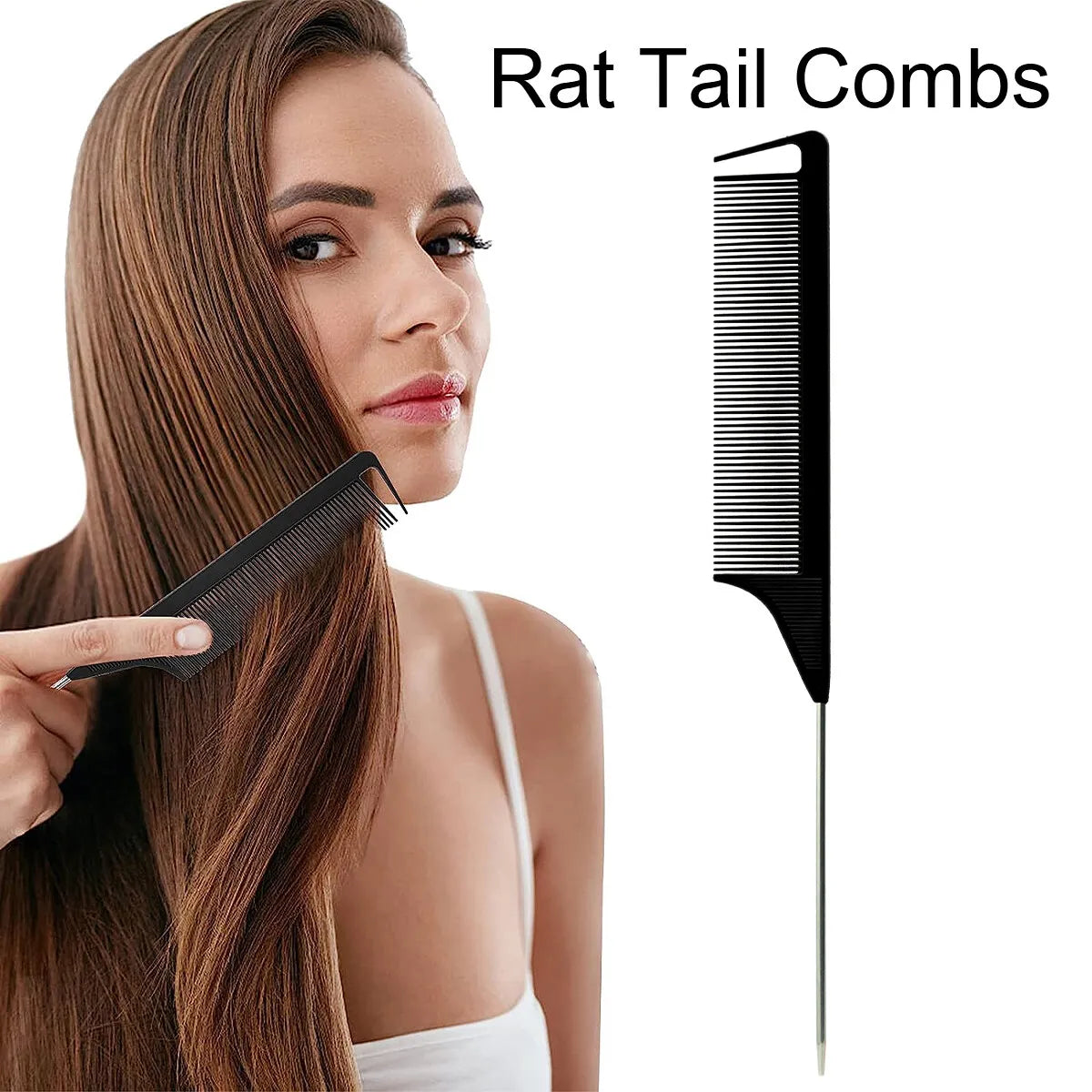 4 Candy Colors Hair Styling Pointy Tail Comb Set Anti-static Comb for Wig, Partition, Braid, Hair Dye, and Highlights Hair Tools Oasis Select