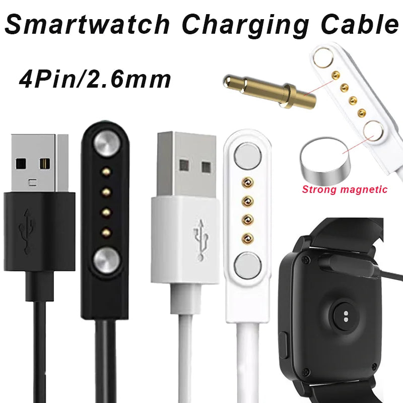 4-Pin Magnetic Smart Watch Charging Cable GT88 KW88 KW98 Smart Watch Charger Oasis Select