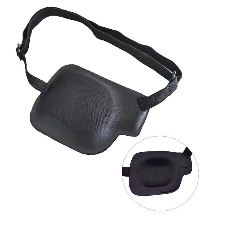 Left And Right Black Single Eye Patch Adjustable 3D Foam Groove Eyeshades For Lazy Eyes Medical Use Concave Eye Patch Oasis Select
