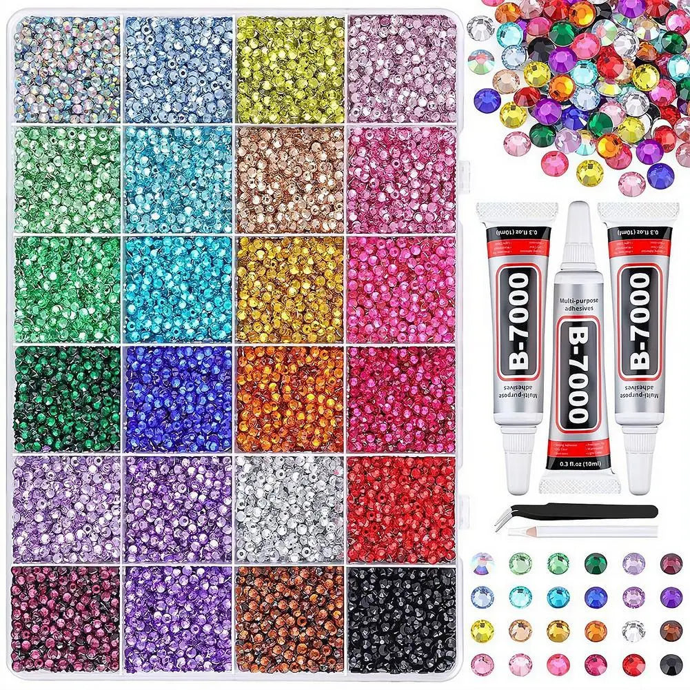 3D Nail Rhinestones Kit – 24-Grid Charms & Bedazzling Set Nail Art Rhinestone Kit Oasis Select