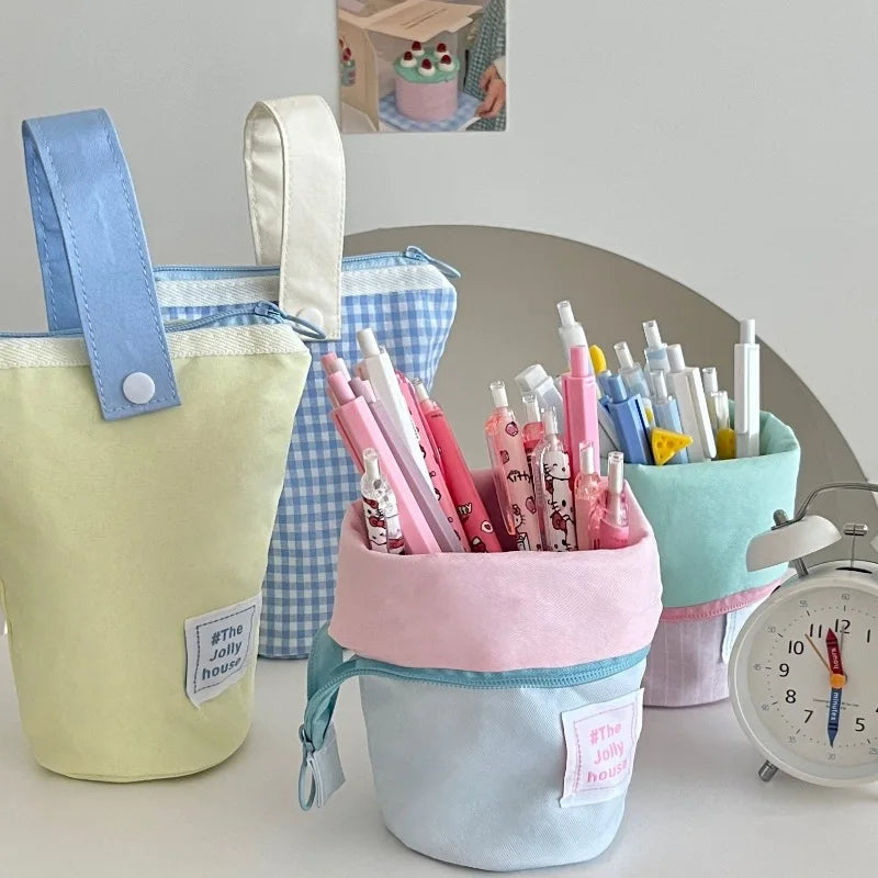 High-value pen holder pencil case Japanese ins boys and girls high school students large-capacity pencil case can stand Oasis Select