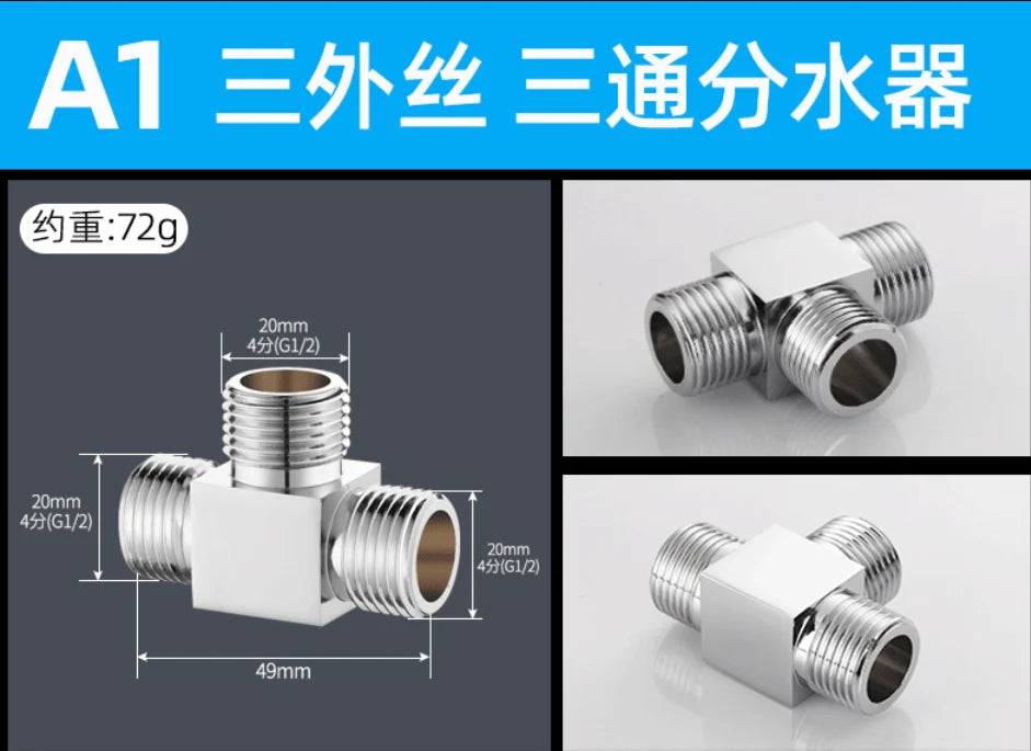 4 Points Faucet Inlet Valve G1/2 Brass Triangle Valve Heater Water Stop Valve Bathroom Toilet Washing Machine Universal Switch Oasis Select VFS-A1