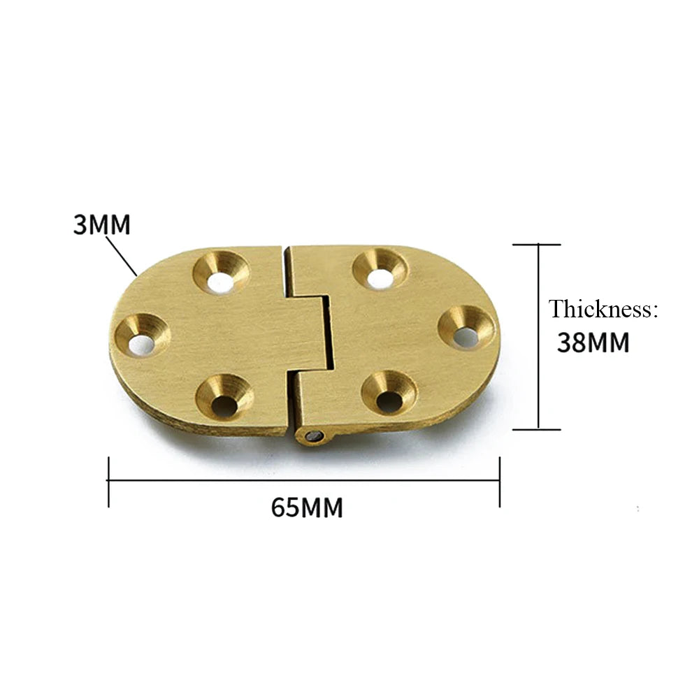 2Pcs Rounded Edges Brass Tray Hinges 90-degree Flip Hinges,spring Folding Copper Waist Hinges with Clip Positioning with Screws Oasis Select