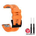 Quick Release Silicone Band for Garmin Fenix 7/6X/5X – 22/26mm Watch Band Oasis Select Orange 22mm