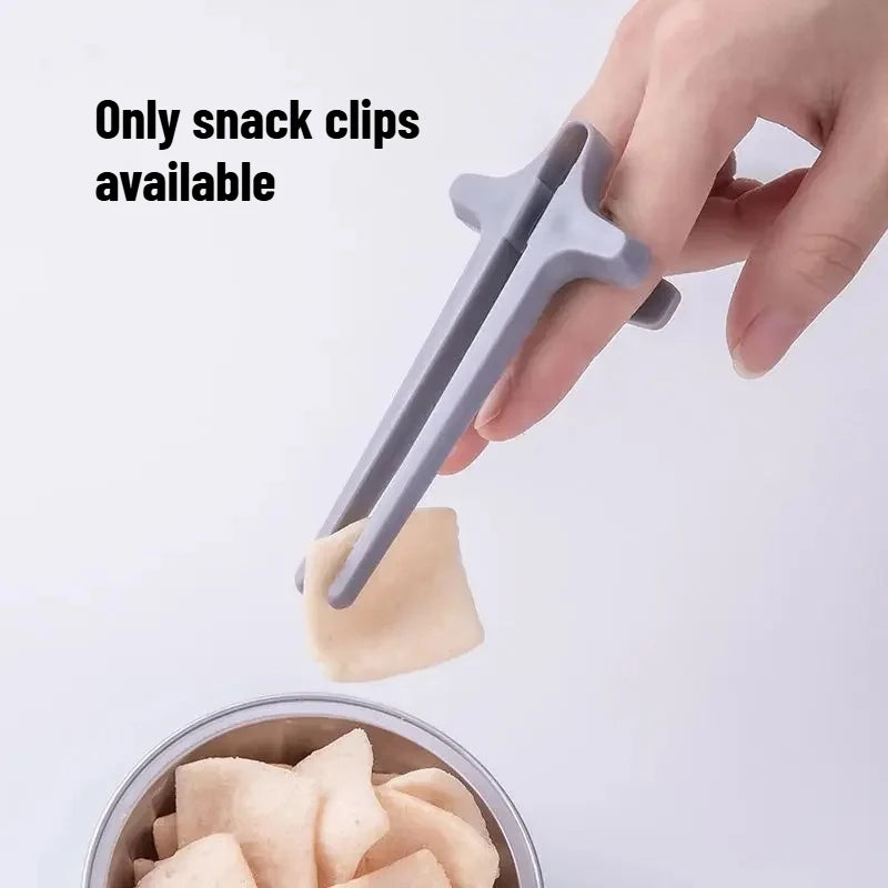 1pcs Finger Chopsticks Lazy Snack Clip for Gamers Hand-Free Eating Tool Avoid Dirty Hands Creative Snack Tongs Tableware Oasis Select Gray