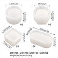 Round Candle Mold Flexible Square Candle Mold Oval Storage Box Mold White For Resin Casting Arts And Crafts Candle Making Oasis Select B