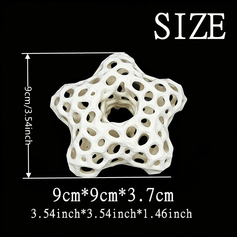 Hollowed-out Five-Pointed Star Fish Tank Decor 3D Printed Water-Shrimp Breeding Caves Ornaments Landscape Decor Planted Aquarium Oasis Select Hollow pentagram