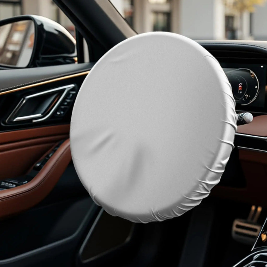 42cm Car Steering Wheel Sun Block Silver Coated Cloth Sun Shade Cover Auto Steering Wheel Sheath Sunscreen Insulation Accessorie Oasis Select