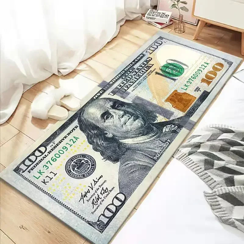 Euro Dollar Rug Bedroom Living Room Carpet Hallway Long Strip 3D Carpet Anti-slip Floor Mat Soft Kitchen Mat Home Room Decoratio Oasis Select new dollar 40cmx60cm