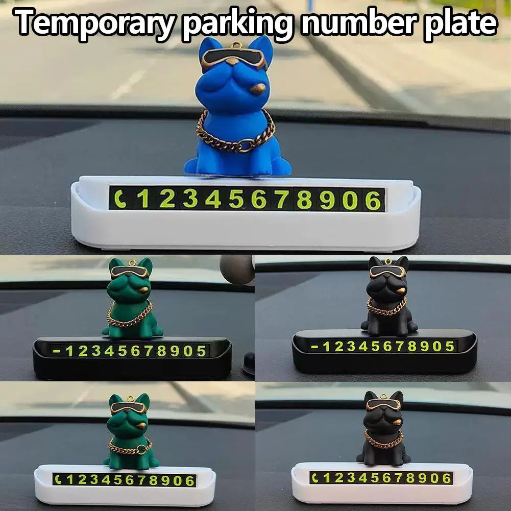Bulldog Temporary Parking Card – Cute Dashboard Car Decor
