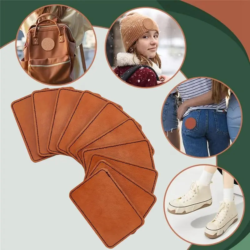 LIKE WISH 40Pcs 2X3inch Brown Hat Patches For Hats Jackets Backpacks DIY Repairing Knitting Sewing Oasis Select
