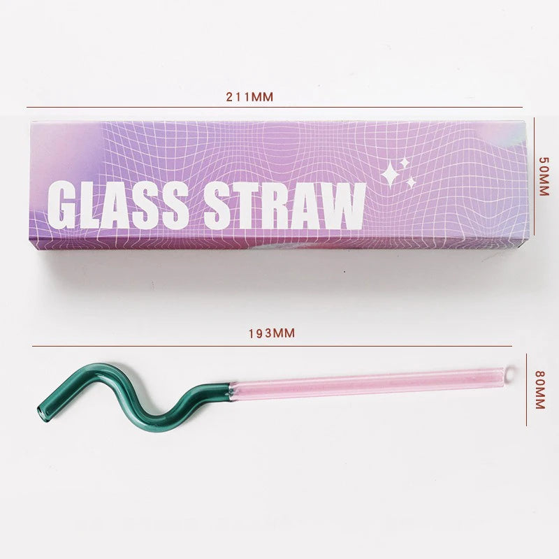 Knotted Colored Glass Straws Lightweight Smooth Edge Gift for Men Women and Kids Practical Stylish Versatile Suitable for Photos Oasis Select BJ00581