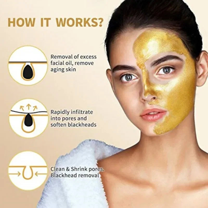 24K Gold Peel-Off Facial Mask – Deep Cleansing & Moisturizing Peel-Off Face Mask Oasis Select
