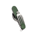 Foldable Spoon Knife Fork Bottle Tablespoon Set 4 in 1 Bottle Opener Stainless Steel Folding Pocket Kits Outdoor Camping Utensil Oasis Select Green