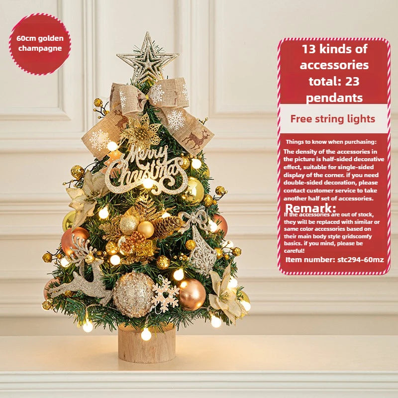 New Christmas Tree Home Small Desktop Ornament Diy Material Packaging Decoration Christmas Decoration Mini Christmas Tree Oasis Select 60cm K Look at the picture