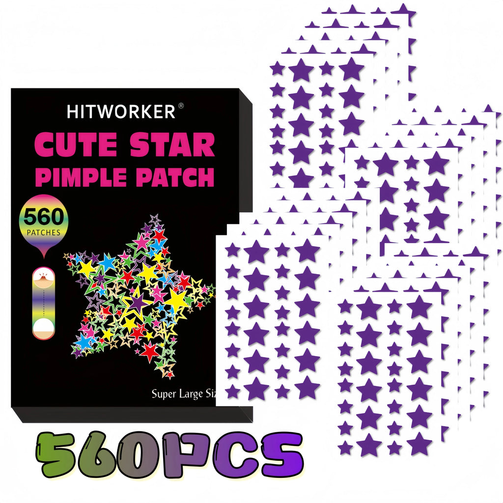 560 star shaped acne patches per box, alcohol free and fragrance free, gentle and effective, used to remove acne and blemishes Oasis Select 560pcs