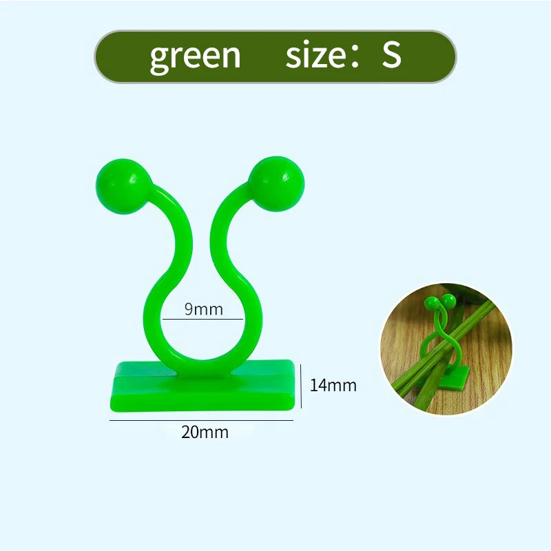 Plant Climbing Wall Self-Adhesive Fixed Buckle Hook Fastener Tied Fixture Vine Buckle Hook Garden Plant Wall Climbing Vine Clips Oasis Select green S 40pcs