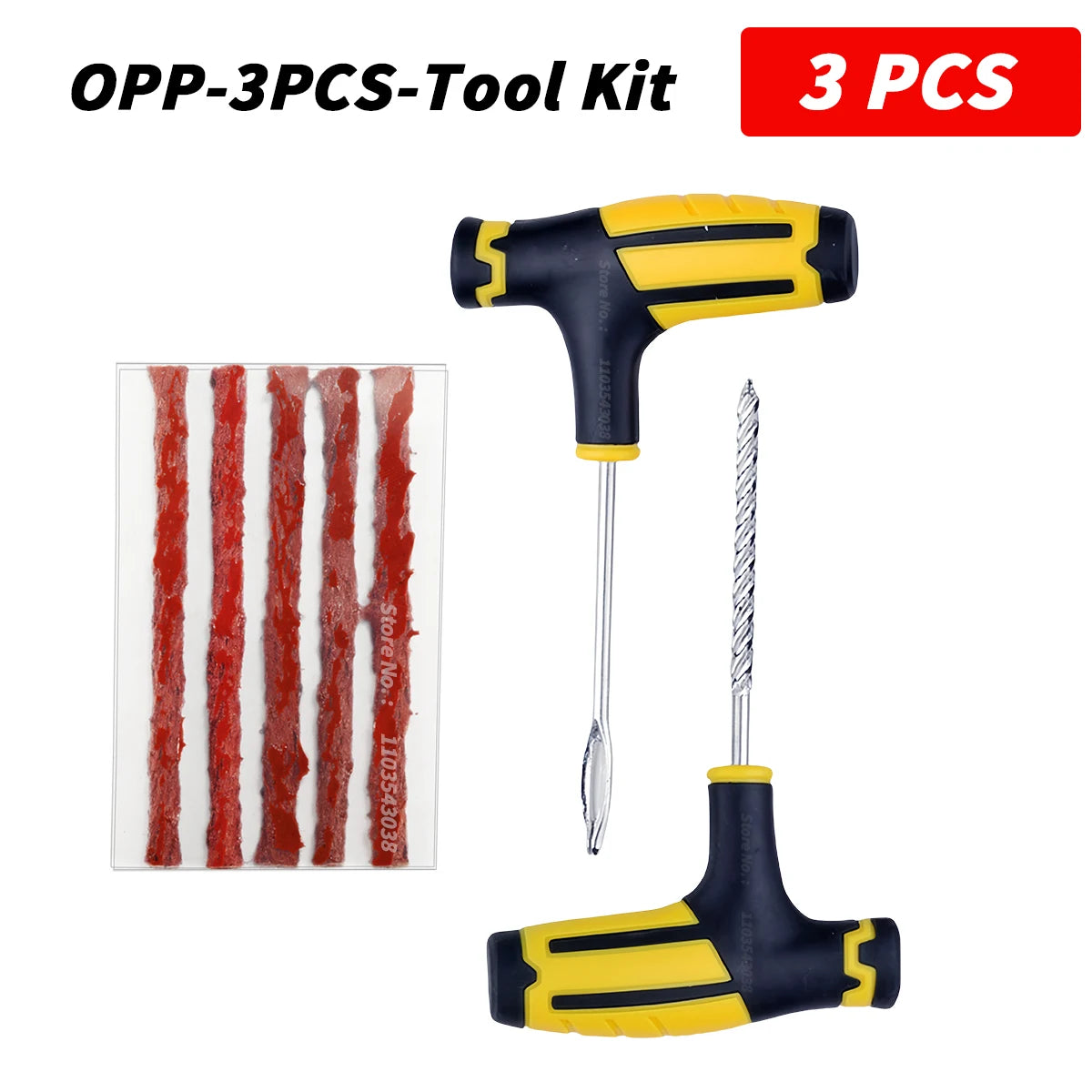 Car Tire Repair Kit Puncture Plug Tools Tyre Puncture Emergency for Universal Tire Strips Stiring Glue Repair Tool Kit Oasis Select OPP-3PCS-Tool Kit