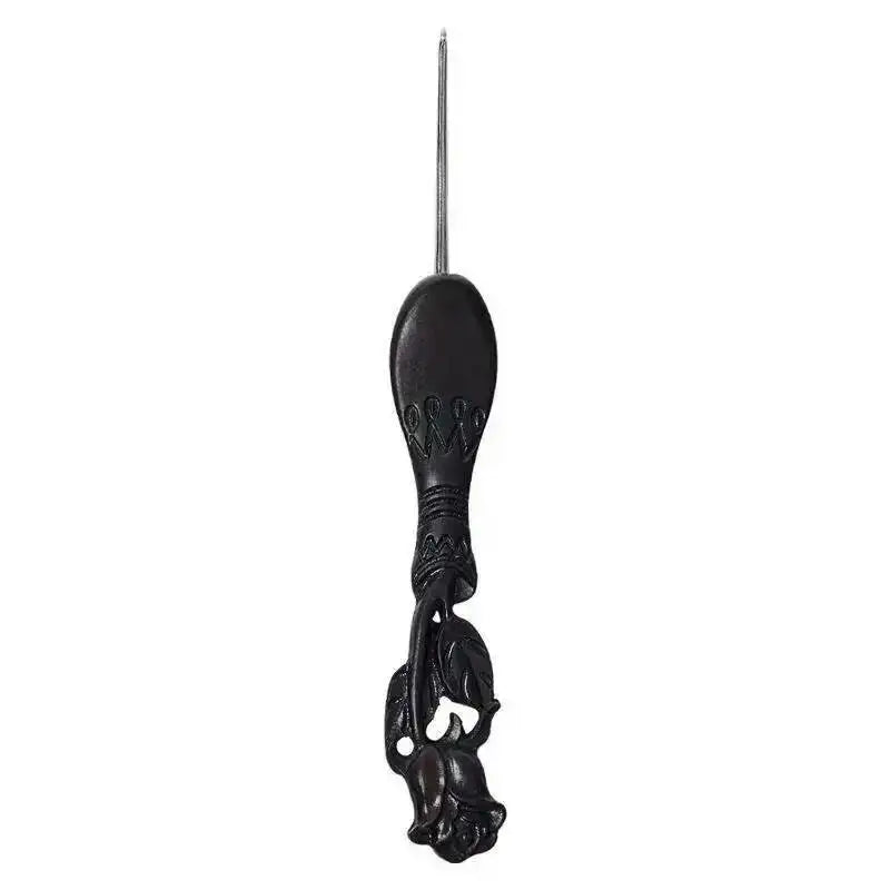 Rose Crochet Hook Throwing Needle Ebony Crochet Hook Black Sandalwood Needle Handmade DIY Doll Yarn Weaving Needles Oasis Select Rose 1.8mm