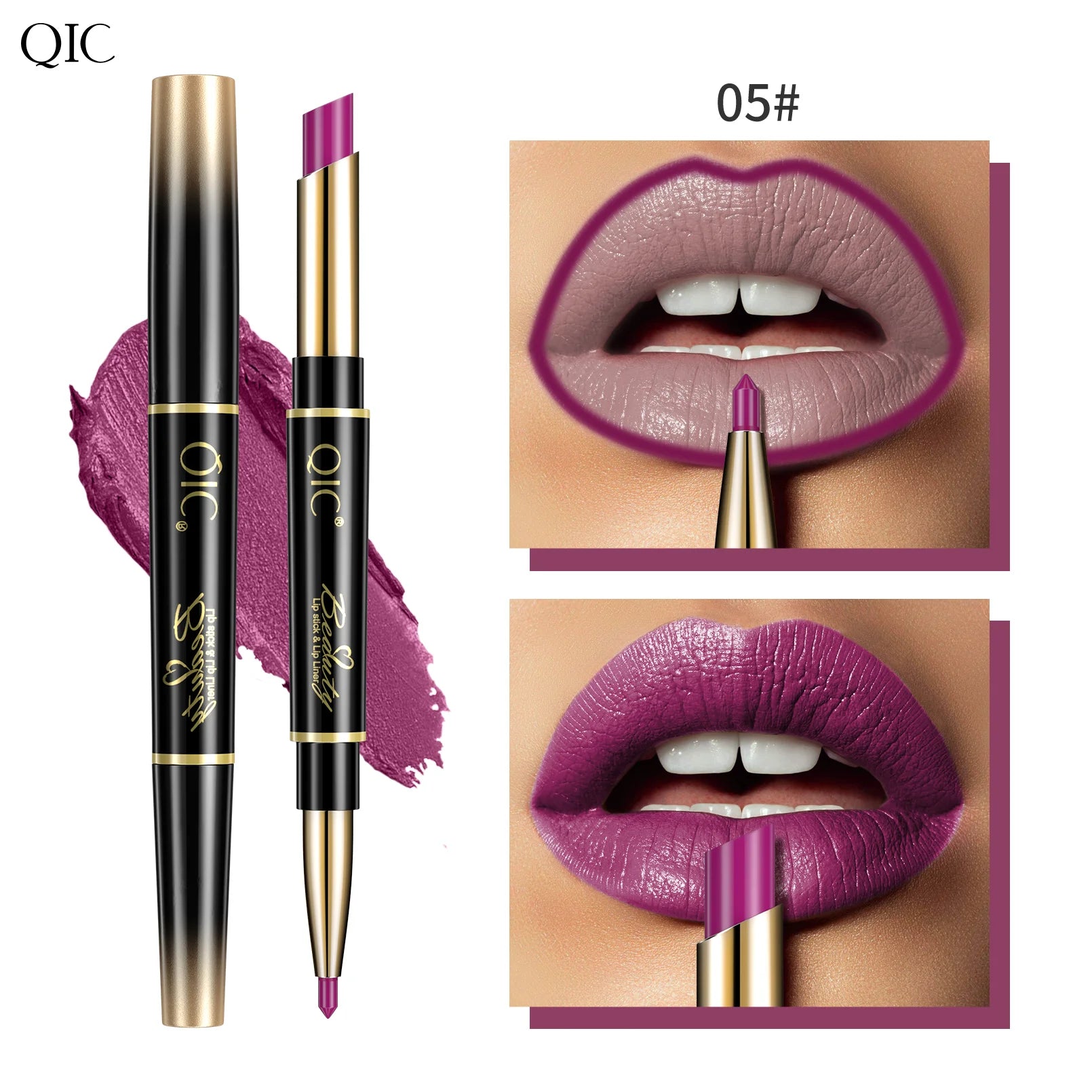 QIC Matte Velvet Lip Liner Pencil – Long-Lasting Contour