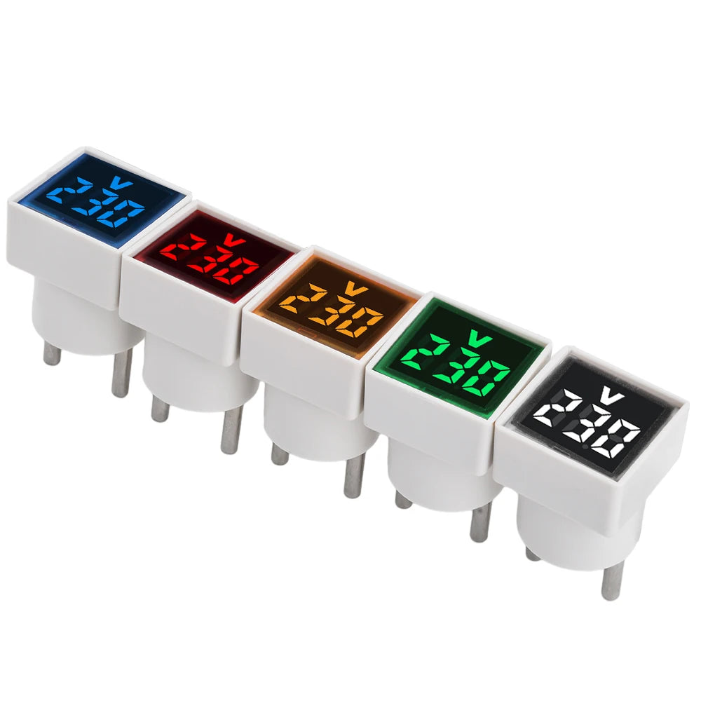 Mini Square Voltmeter AC 50V-500V Digital Voltage Tester Monitor LED Display Voltmeter Indicator Light Electrical Instruments Oasis Select